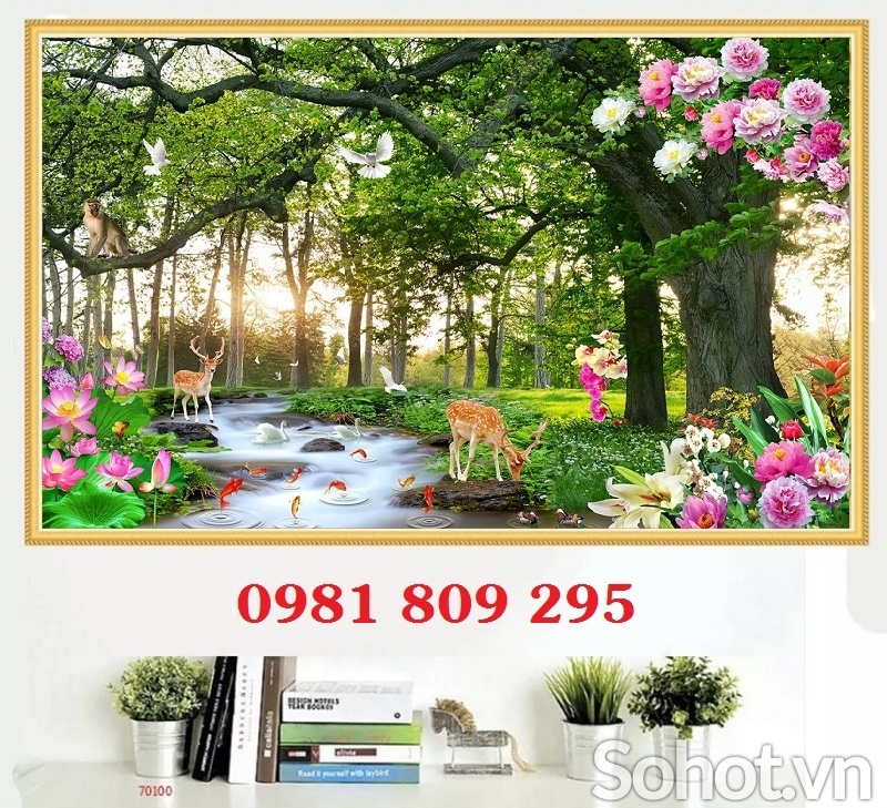 Gạch ốp tường tranh gạch thiên nhiên HP58587