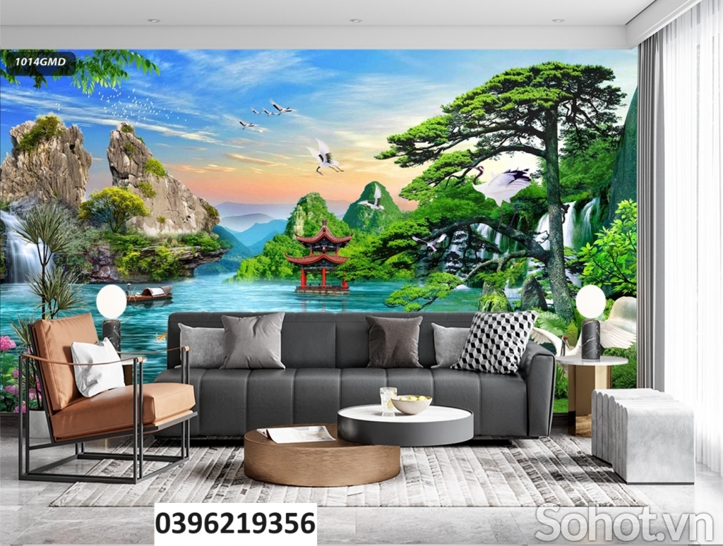 Tranh gạch đẹp sơn thủy trang trí