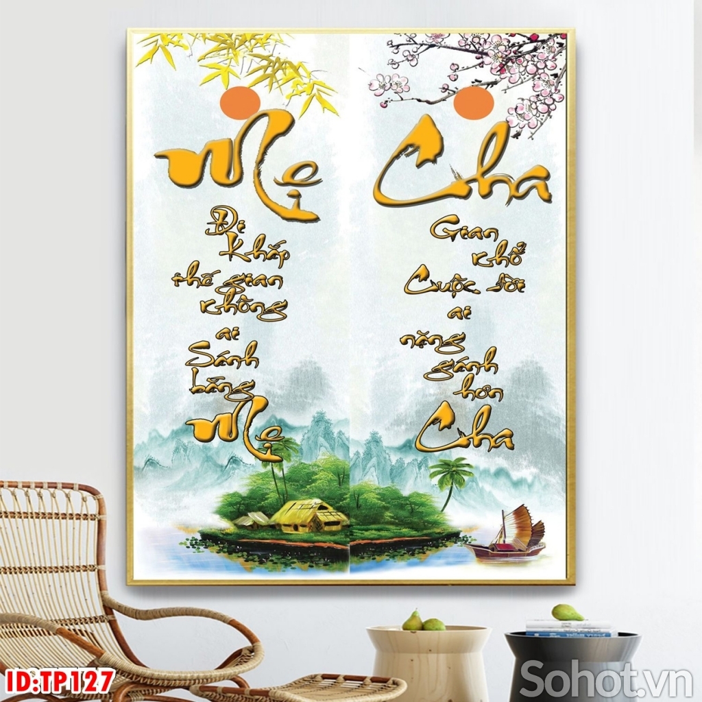 Tranh dán phòng khách - gạch tranh