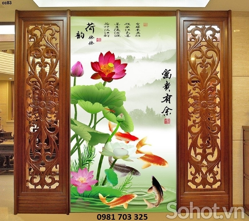 tranh gạch men phong thủy- tranh cá chép