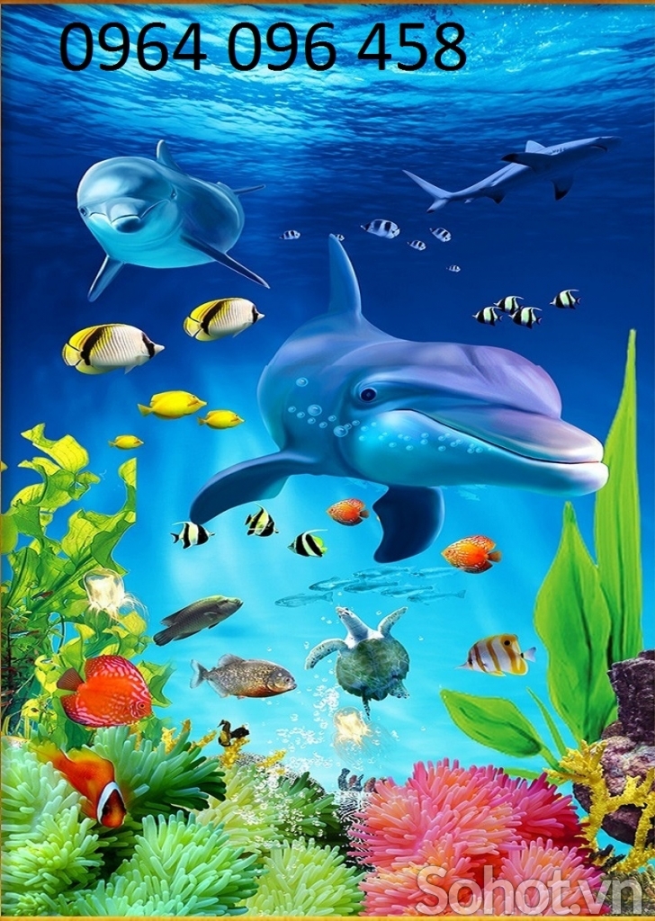 Tranh gạch 3d cá heo 543SM
