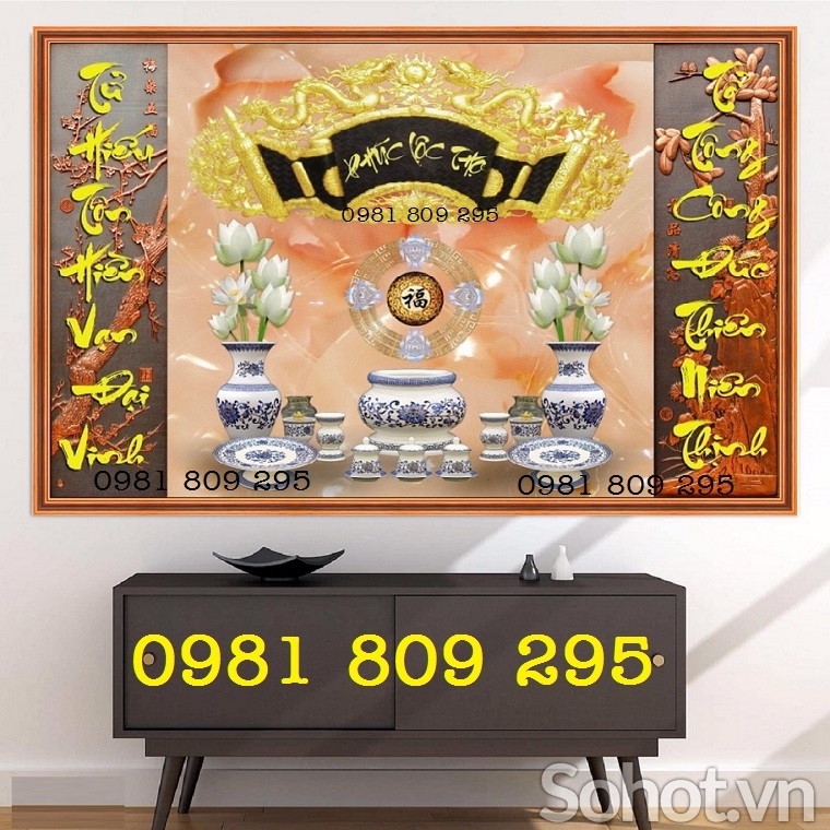 Gạch tranh 3d phòng thờ , bàn thờ