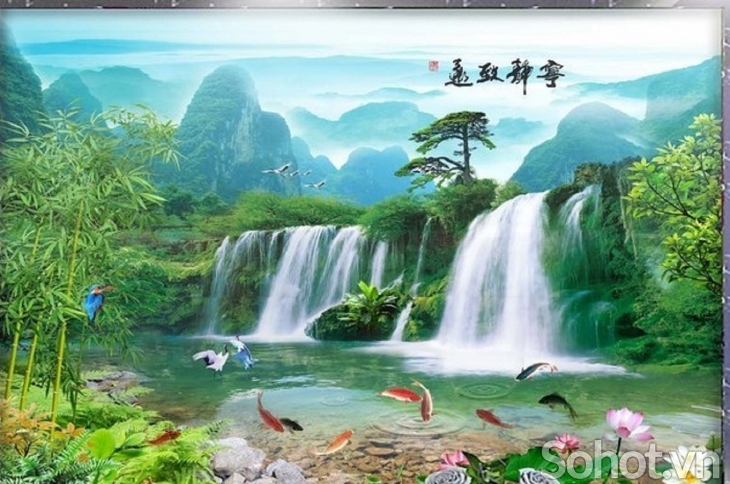 gạch tranh phong cảnh 3d - 68AQ