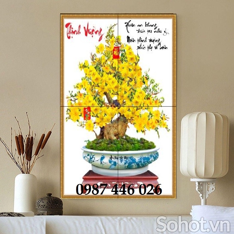 Gach tranh mai vàng 3d HP9283