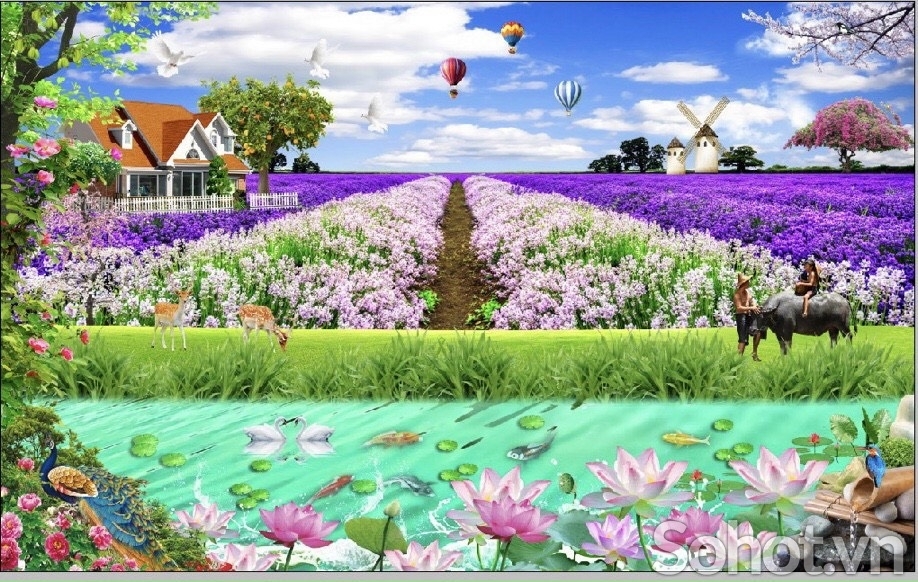Tranh gạch 3d ốp tường phòng khách - 65QXN