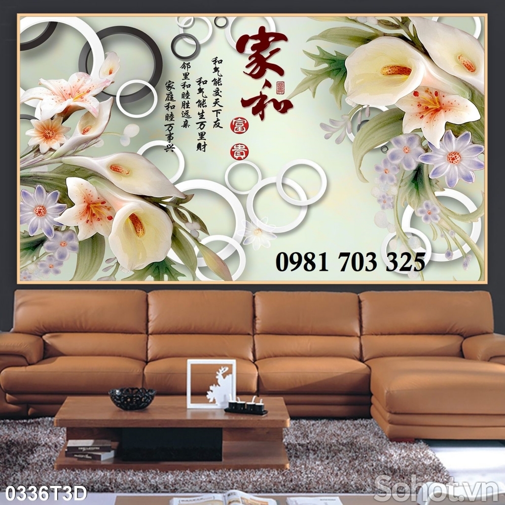 Tranh gạch 3d hoa trang trí đẹp