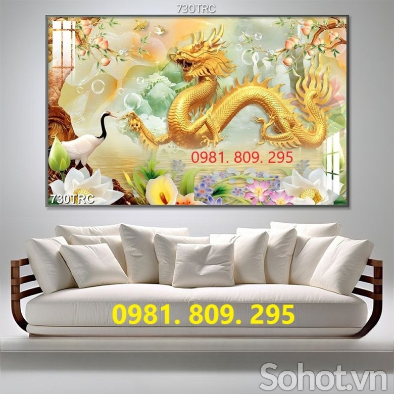 Tranh gạch ốp tường rồng phượng