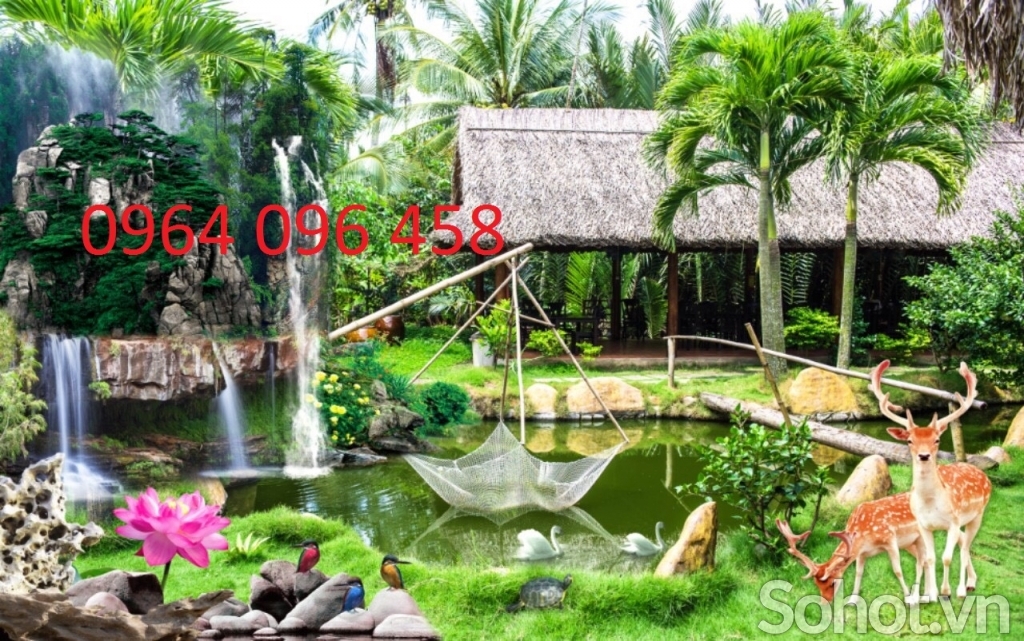 Tranh cảnh đồng quê - tranh gạch 3d đồng quê - 777XM