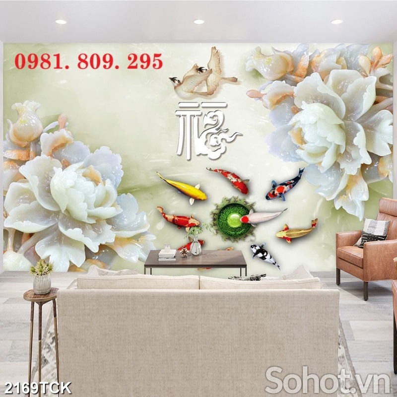 Gạch tranh ốp tường - tranh sứ ngọc 3D cao cấp GO999