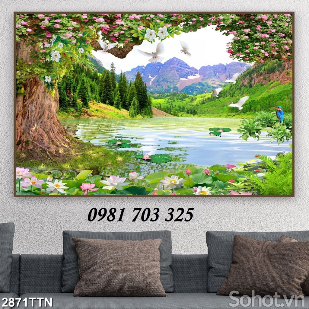 tranh phong cảnh 3D, gạch tranh trang trí