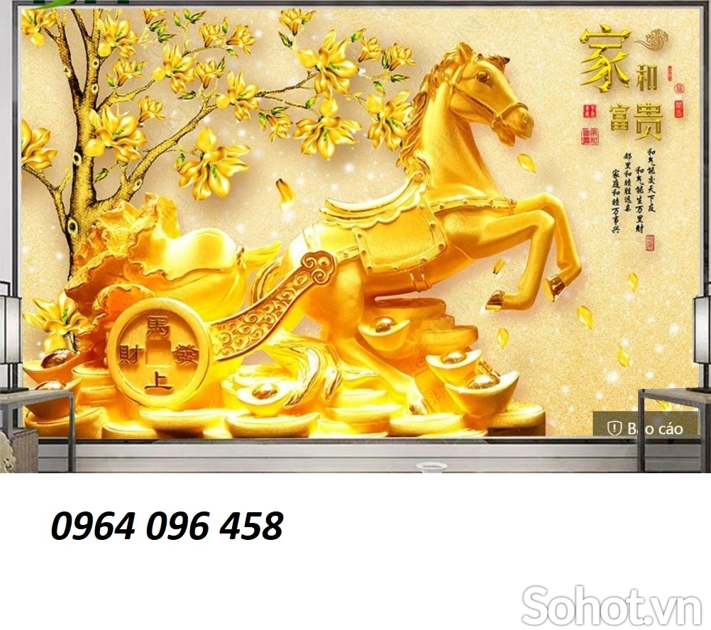 Tranh 3d mã đáo thành công- tranh gạch 3d ốp tường - KDXC54