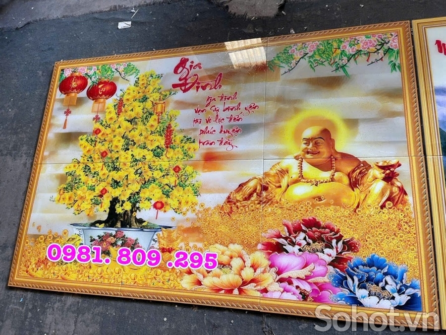 Tranh gạch men kim tiền 3d