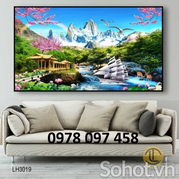 Tranh gạch men 3D - thuận buồm xuôi gió