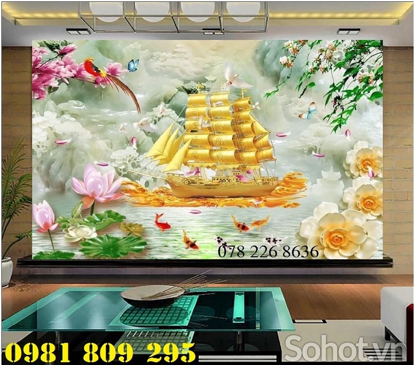 Gạch tranh thuyền buồm