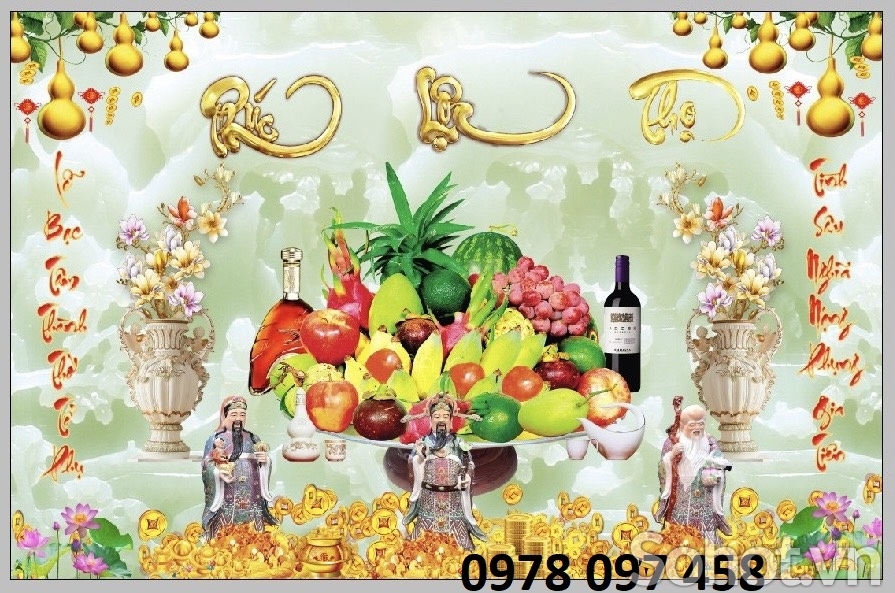 Trang trí phòng thờ - gạch tranh 3D