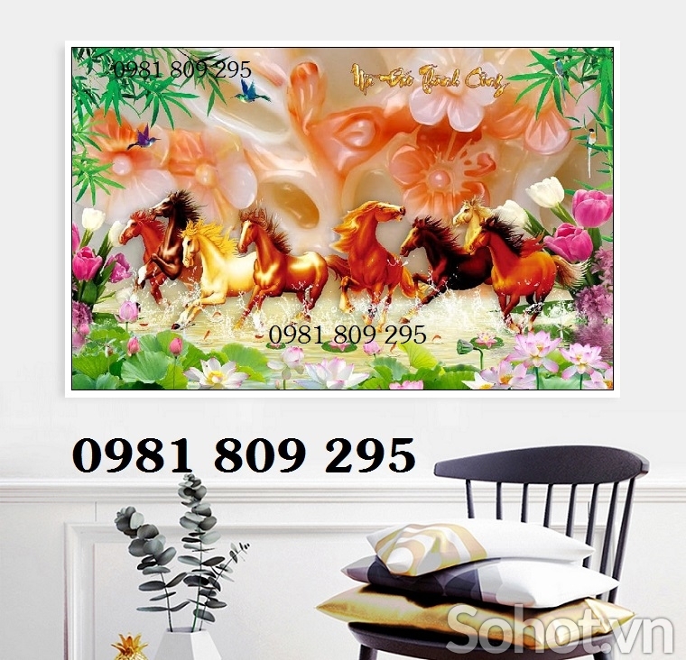 Tranh gạch 3d ngựa- mã đáo thành công HF5