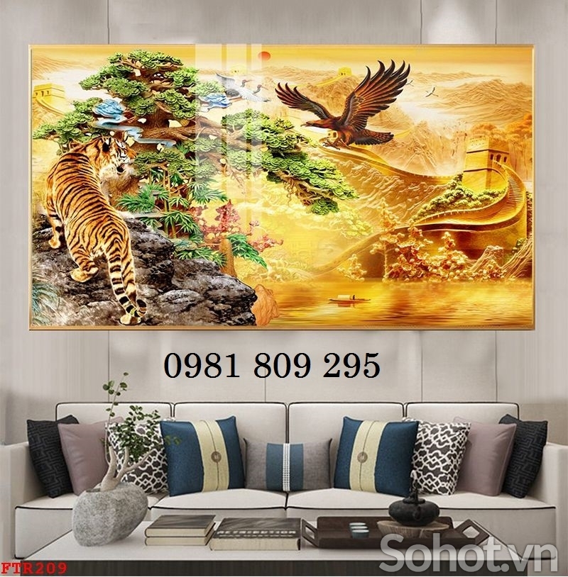 Tranh hổ , gạch tranh hổ 3d ốp tường