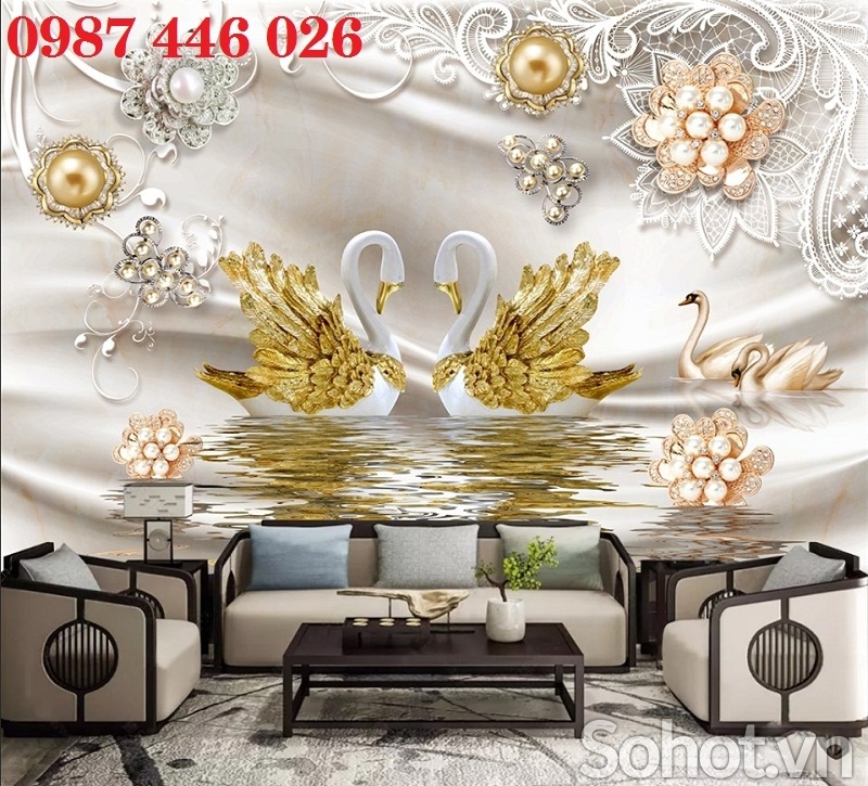 Tranh gạch men 3d phòng khách HP6282