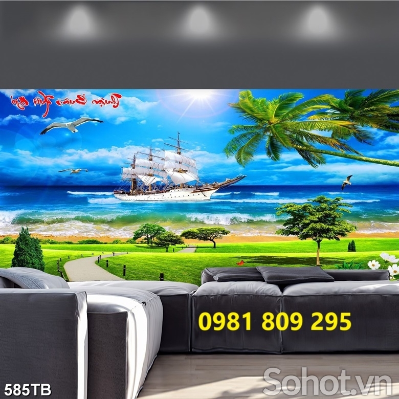 Gạch tranh , gạch trang trí thuyền 3d