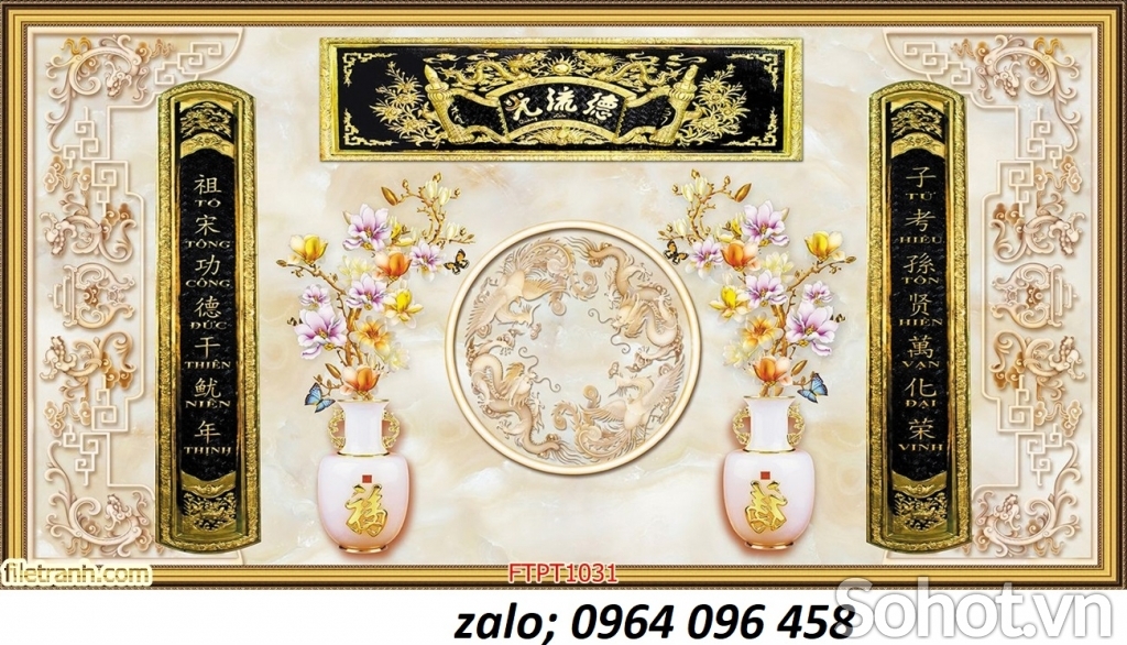 Tranh gạch 3d phòng thờ - DSZ33