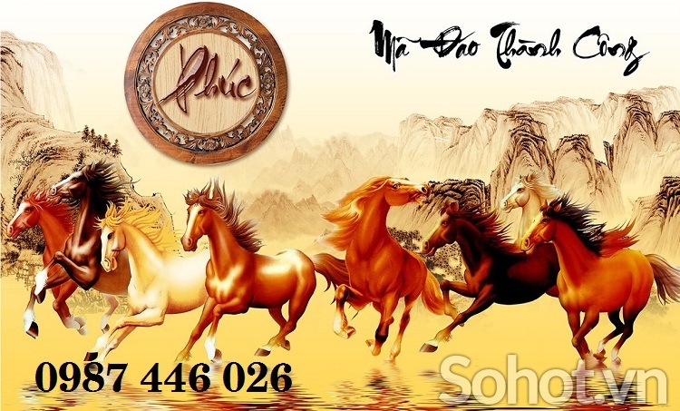 Gạch tranh ngựa, tranh bát mã 3d HP8643