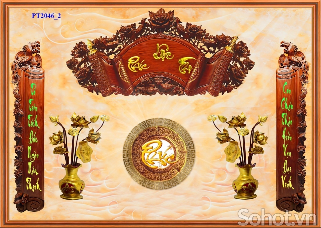 Gạch tranh 3D dán phòng thờ, bia mộ