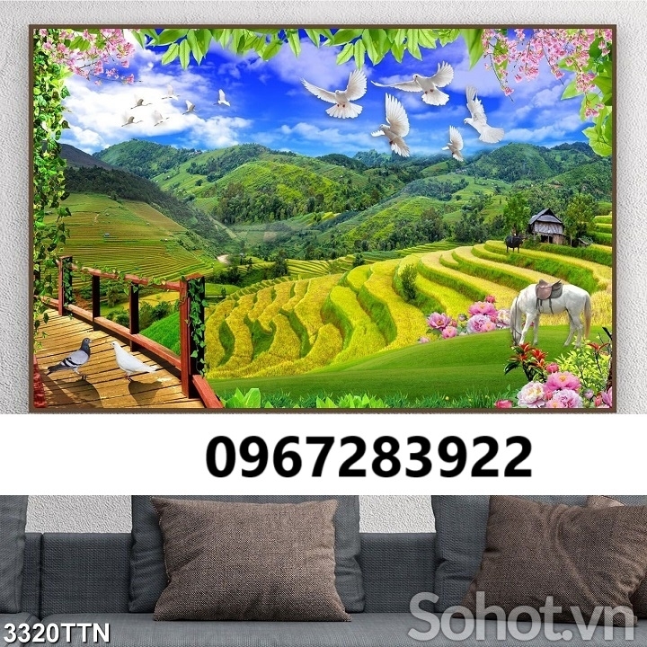 Tranh gạch phong thủy phong cảnh đẹp 3D