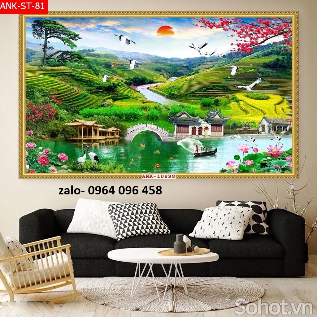Tranh gạch 3d phong cảnh sơn thủy hữu tình - XV79