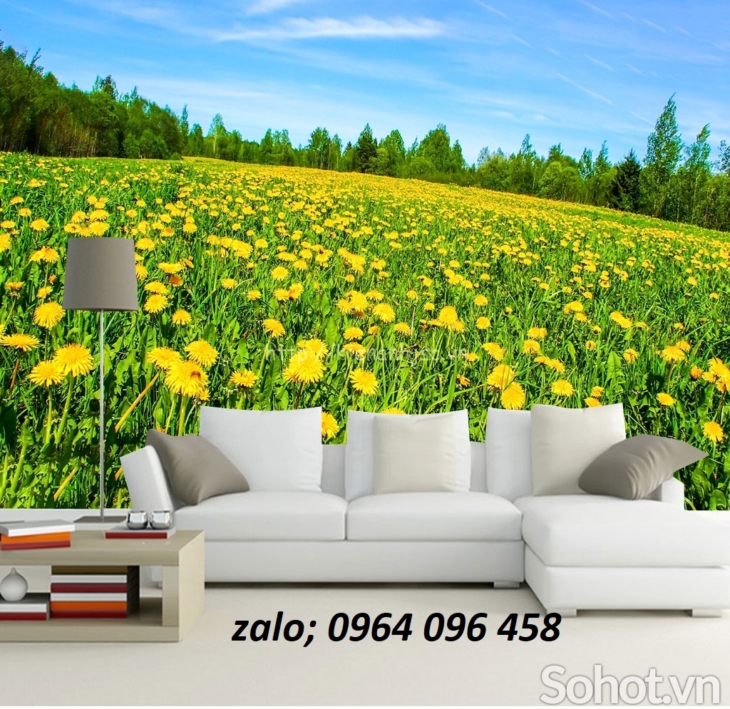 Tranh gạch 3d vườn hoa thiên nhiên - 9876CN