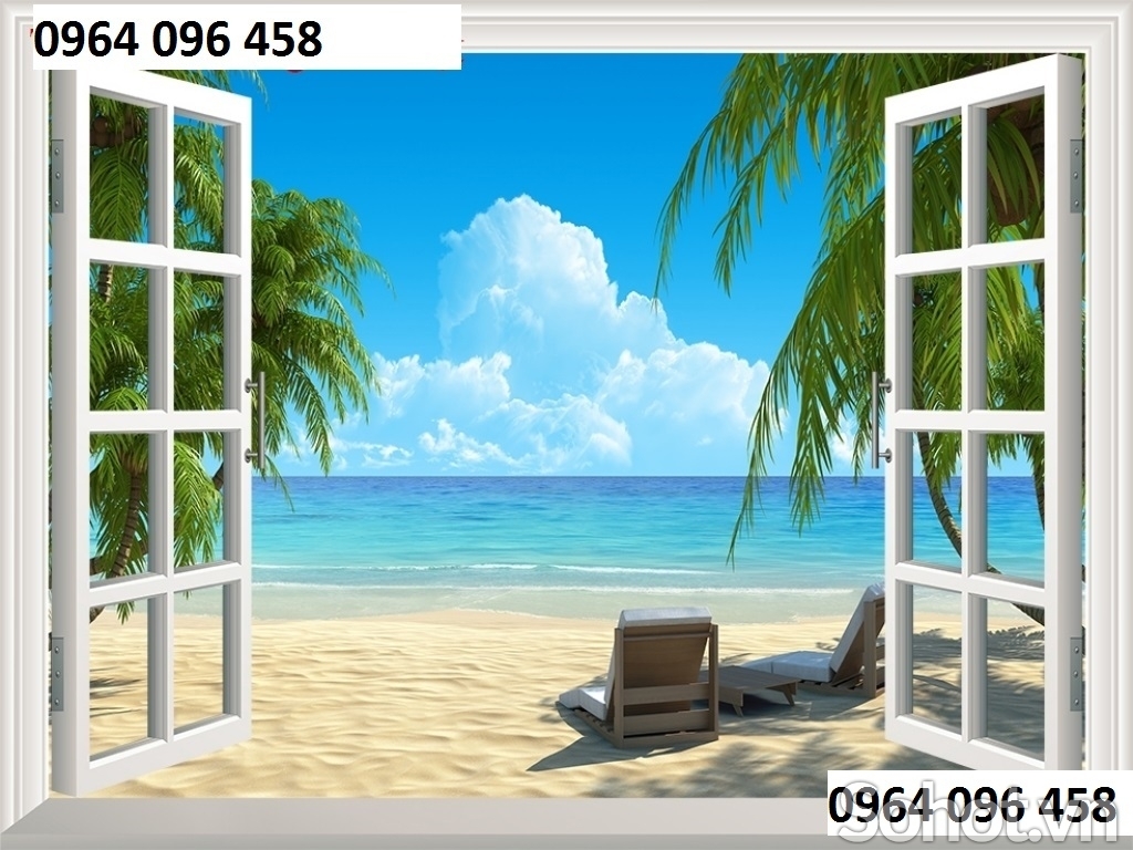 Tranh cửa sổ 3d - tranh gạch 3d cửa sổ - ZX543