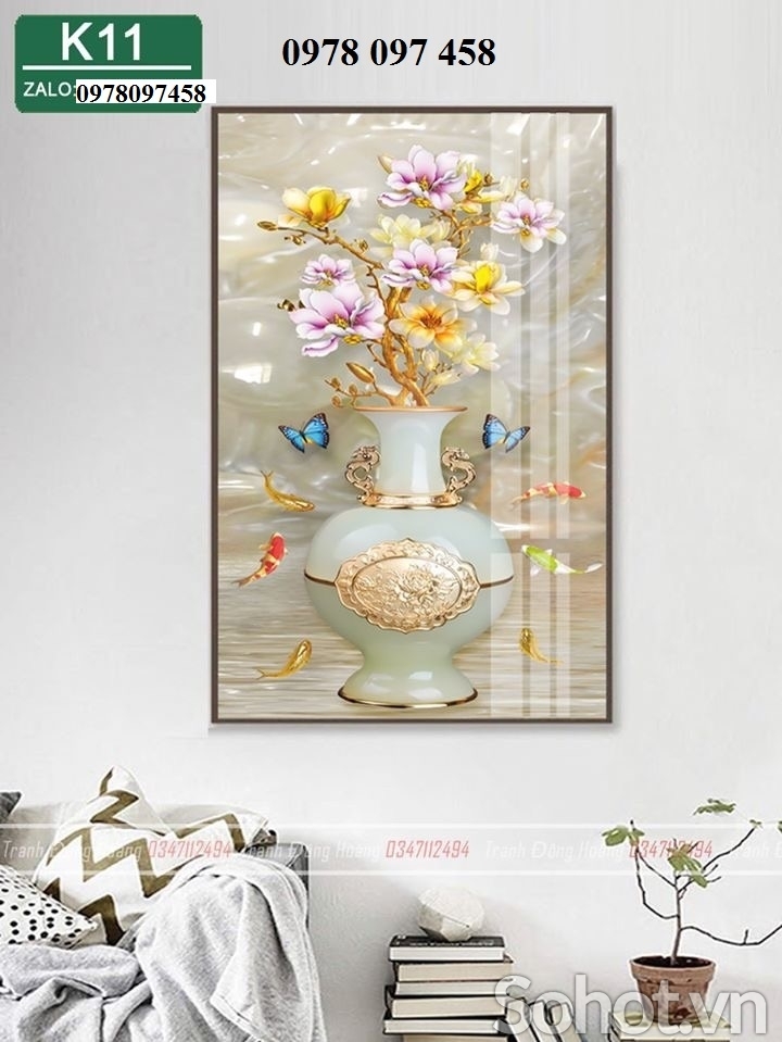 Gạch tranh bình hoa 3D