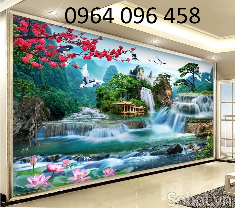 Gạch tranh 3d ốp tường phong cảnh - 100MNB