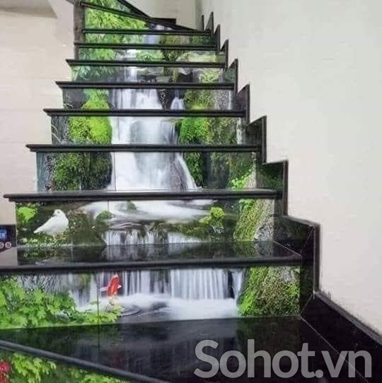 Tranh 3D cầu thnag- tranh gạch-tranh kính