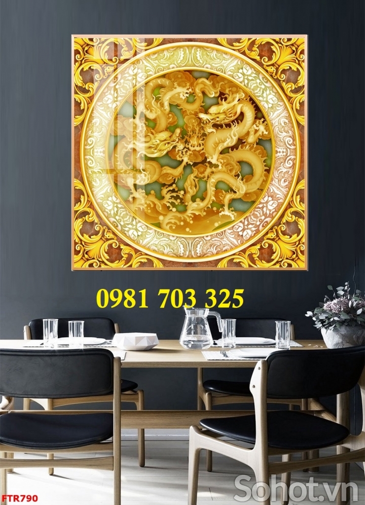 Tranh gạch rồng phượng ốp tường