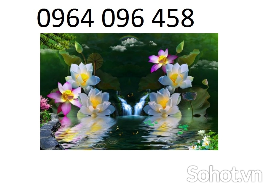 gạch tranh ốp tường 3d hoa sen