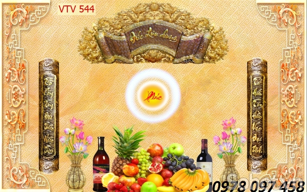 Gạch tranh 3D ốp tường phòng thờ