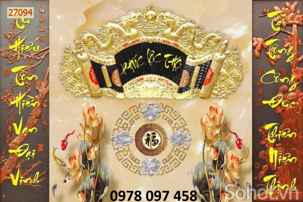 Gạch tranh 3D trang trí phòng thờ