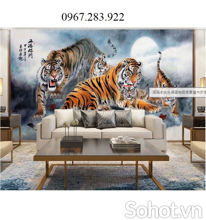 Tranh 3D- Tranh gạch hổ rừng