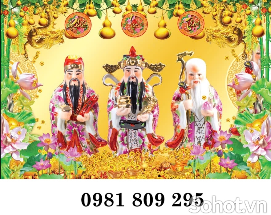 Tranh gạch hình Ông Phúc Lộc Thọ