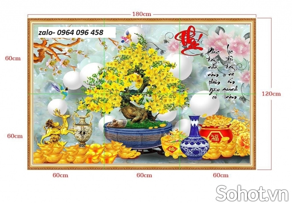 Tranh gạch 3d ốp tường hoa mai - 434XC