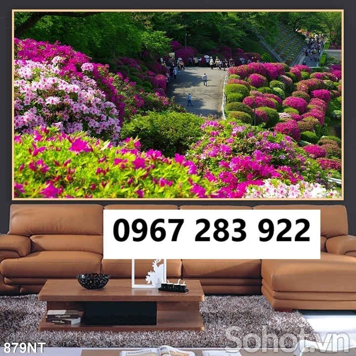 Tranh gạch đẹp vườn hoa phong thủy