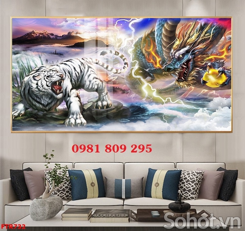 Gạch 3d tranh rồng hổ HP752