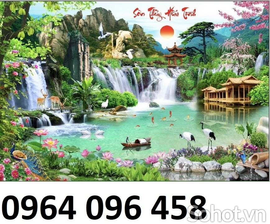 Tranh gạch men 3d phong cảnh đồng quê - DKM89