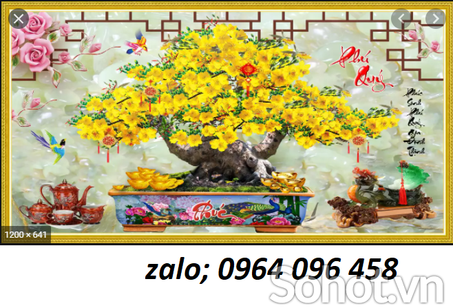 Tranh gạch 3d cây mai - MVB432