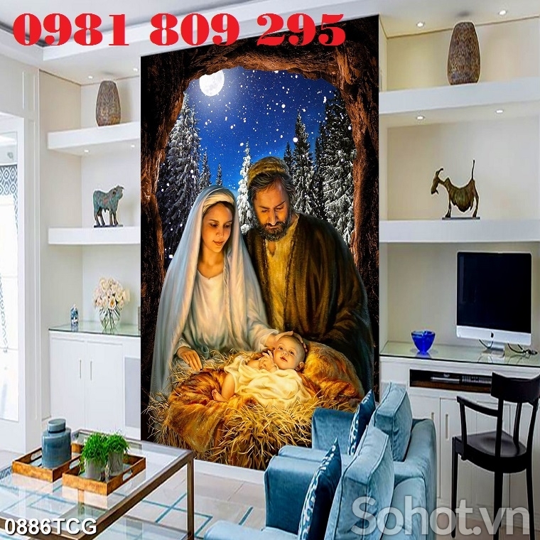 Tranh gạch men , gạch ốp tường công giáo khổ dọc