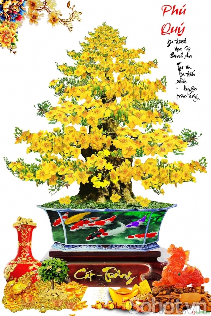 Tranh gạch hoa mai 3d - XCBB04