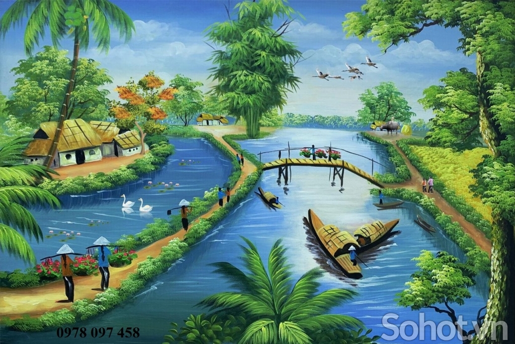 Tranh gạch 3d- tranh đồng quê