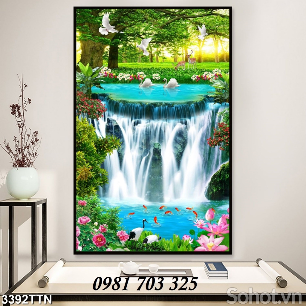 tranh phong cảnh- gạch 3D khổ đứng