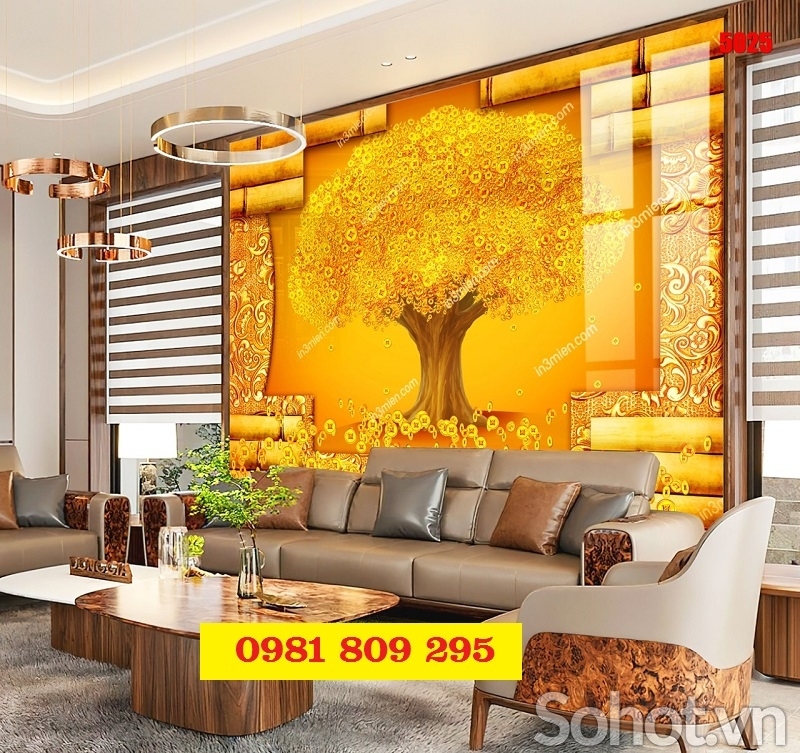 Tranh gạch ốp tường kim tiền