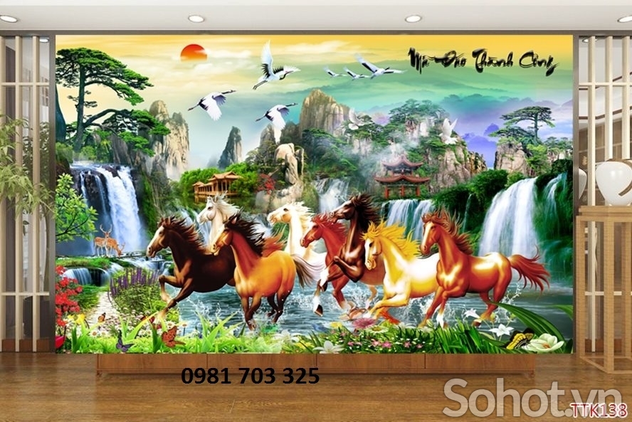 Tranh phong thủy- gạch tranh bát mã